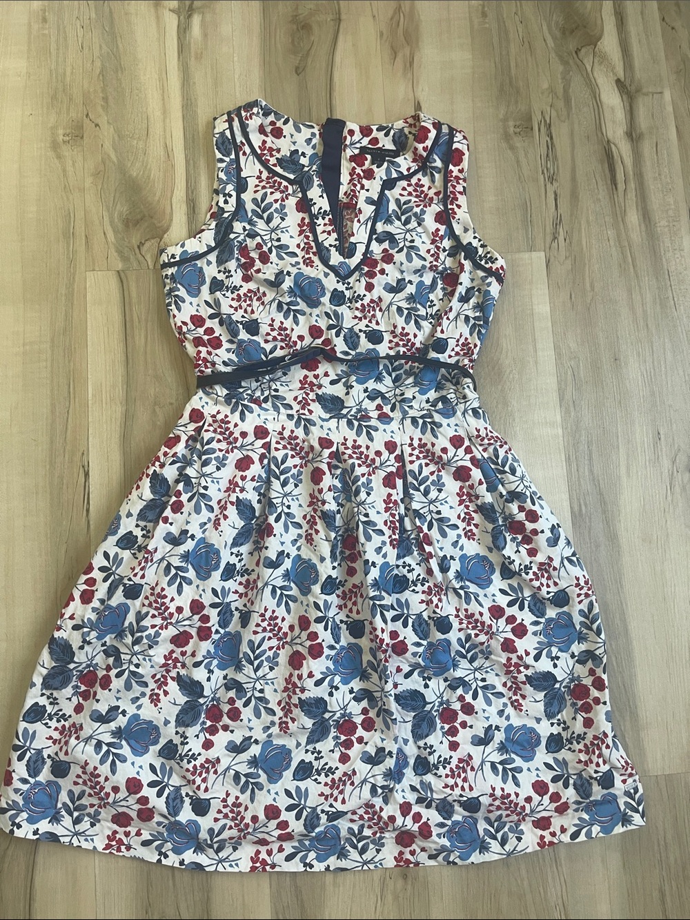 Tommy Hilfiger Blue & Red Floral Sleeveless Dress